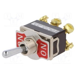 1 pcs x SCI - R13-29B-07-HPH - Switch: toggle, Pos: 2, DPDT, ON-ON, 10A/250VAC, Leads: M4 screws