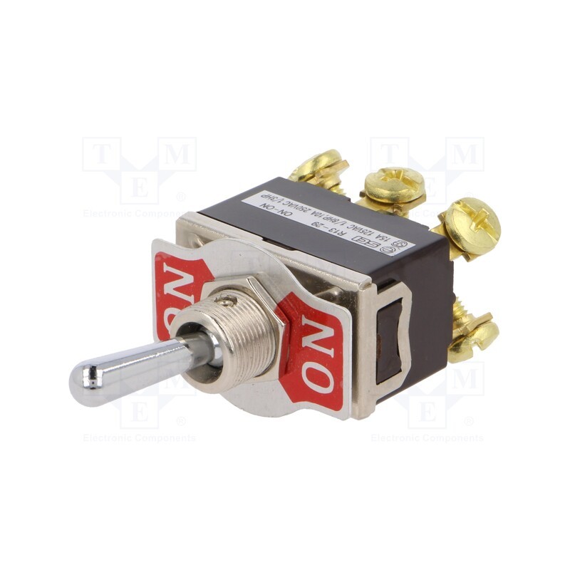1 pcs x SCI - R13-29B-07-HPH - Switch: toggle, Pos: 2, DPDT, ON-ON, 10A/250VAC, Leads: M4 screws