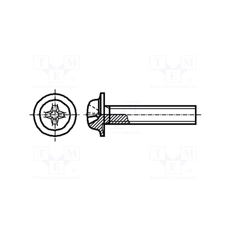100 pcs x BOSSARD - 2095815 - Screw, with flange, M4x6, 0.7, Head: button, Phillips, PH2, steel