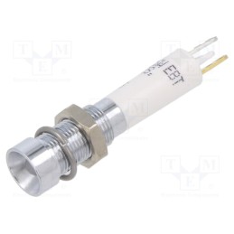 1 pcs x CML INNOVATIVE TECHNOLOGIES - 1903035W - Indicator: LED, recessed, white, 24VDC, Ø6mm, connectors 2,0x0,5mm