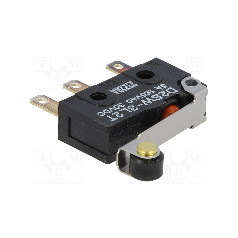 1 pcs x OMRON OCB - D2SW-3L2T - Microswitch SNAP ACTION, 3A/125VAC, 3A/30VDC, SPDT, ON-(ON), IP67