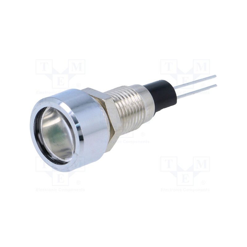 1 pcs x MENTOR - 2672.8081 - Indicator: LED, flat, green, Ø8mm, for PCB, brass, ØLED: 5mm