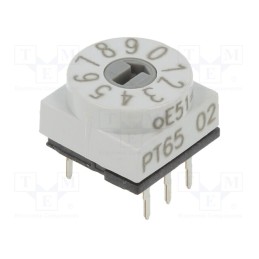 1 pcs x PTR HARTMANN - PT65102 - Encoding switch, DEC/BCD, Pos: 10, THT, Rcont max: 80mΩ, PT65