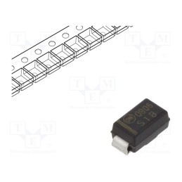 5 pcs x ONSEMI - S1B - Diode: rectifying, SMD, 100V, 1A, 1.8us, SMA, Ufmax: 1.1V, Ifsm: 30A