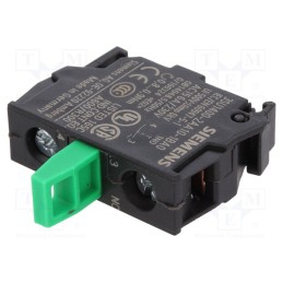 1 pcs x SIEMENS - 3SU1400-2AA10-1BA0 - Contact block, 22mm, -25÷70°C, for back plate, Contacts: NO