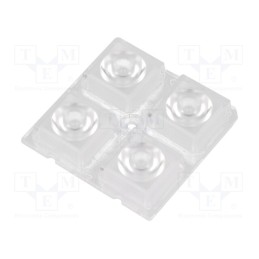 1 pcs x LEDIL - C13233_HB-2X2-M - LED lens, square, transparent, 25÷32°, H: 8.5mm, Body dim: 50x50mm