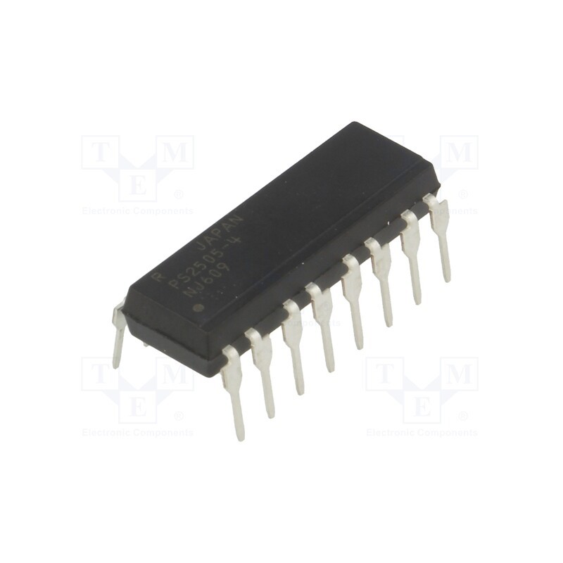 1 pcs x CEL (Renesas) - PS2505-4-A - Optocoupler, THT, Ch: 4, OUT: transistor, Uinsul: 5kV, Uce: 80V, DIP16