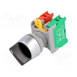 1 pcs x AUSPICIOUS - CS22-1-O/C BK,1-2 2POSITION - Switch: rotary, 22mm, Stabl.pos: 2, NC + NO, black, none, 3A/230VAC