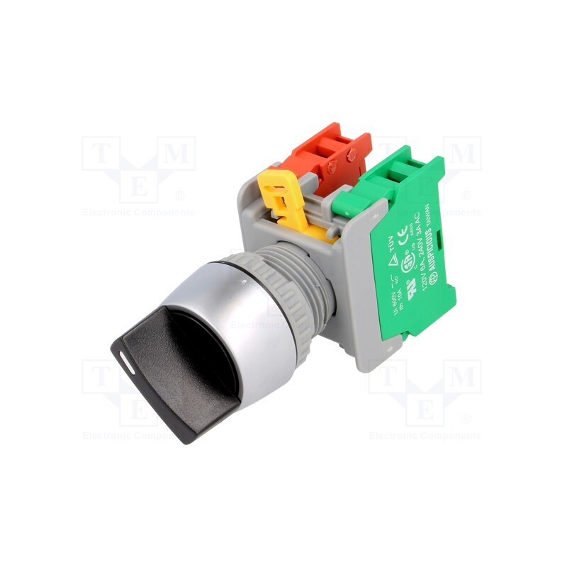 1 pcs x AUSPICIOUS - CS22-1-O/C BK,1-2 2POSITION - Switch: rotary, 22mm, Stabl.pos: 2, NC + NO, black, none, 3A/230VAC