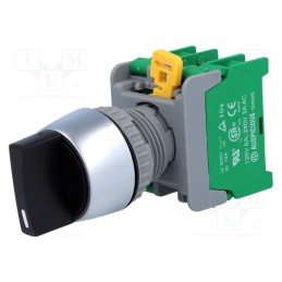1 pcs x AUSPICIOUS - CS22-2/O BK,1-0-2 3POSITION - Switch: rotary, 22mm, Stabl.pos: 3, NO x2, black, none, 3A/230VAC