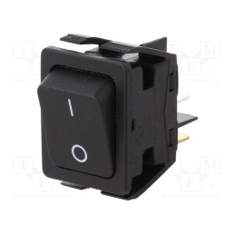 1 pcs x BULGIN - C6050ALBB1197W - ROCKER, DPST, Pos: 2, ON-OFF, 16A/250VAC, 20A/28VDC, black, none
