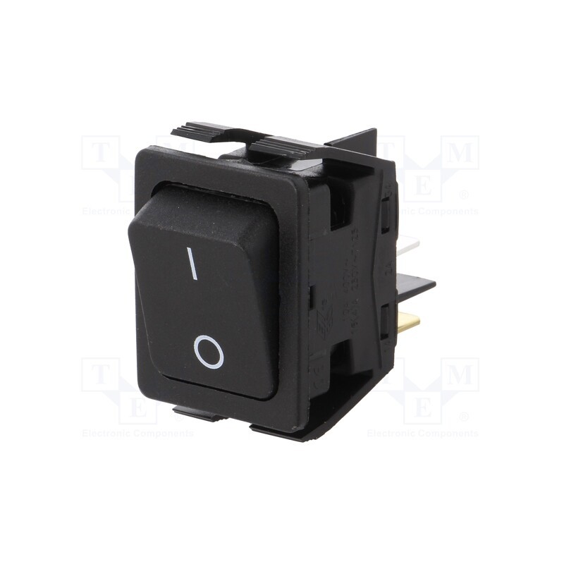 1 pcs x BULGIN - C6050ALBB1197W - ROCKER, DPST, Pos: 2, ON-OFF, 16A/250VAC, 20A/28VDC, black, none