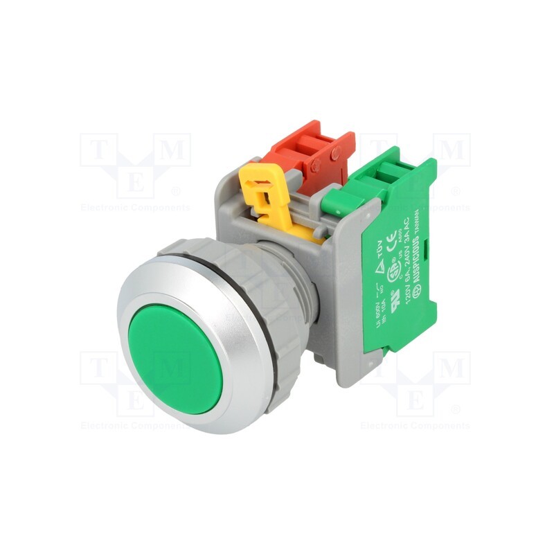 1 pcs x AUSPICIOUS - XB30-1O/C G - Switch: push-button, 30mm, Stabl.pos: 1, NC + NO, green, IP65, XB30