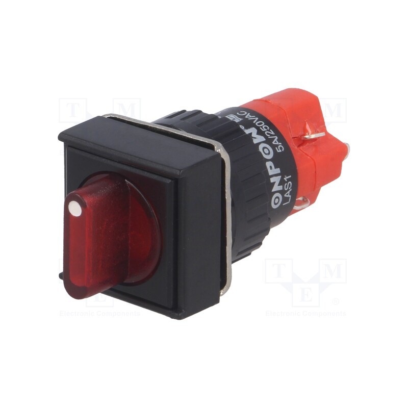1 pcs x ONPOW - LAS1F-11X/2/R/12V - Switch: rotary, Pos: 2, SPST-NO + SPST-NC, 3A/220VAC, 2A/24VDC