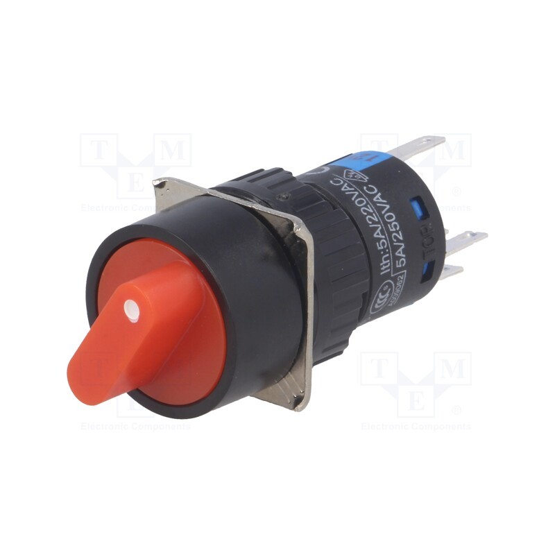 1 pcs x ONPOW - LAS1-AY-11X/21/R/12V - Switch: rotary, Pos: 2, SPDT, 3A/220VAC, 2A/24VDC, -20÷55°C, 50mΩ