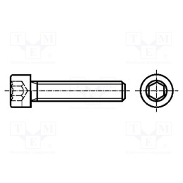 100 pcs x BOSSARD - 1000020 - Screw, M3x6, 0.5, Head: cheese head, hex key, HEX 2,5mm, steel