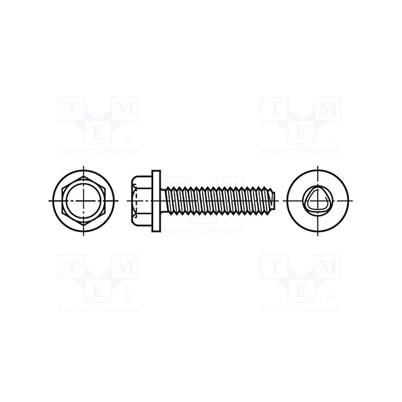 100 pcs x BOSSARD - 1540858 - Screw, 4x8, Head: hexagonal, none, 7mm, hardened steel, zinc