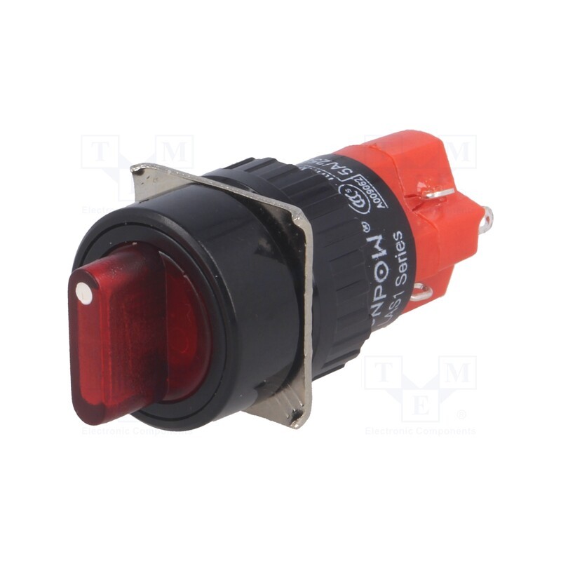 1 pcs x ONPOW - LAS1Y-11X/2/R/24V - Switch: rotary, Pos: 2, SPST-NO + SPST-NC, 3A/220VAC, 2A/24VDC