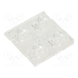 1 pcs x LEDIL - C13604_STRADA-2X2-FN - LED lens, square, transparent, H: 10mm, Body dim: 50x50mm