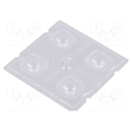1 pcs x LEDIL - C14680_STRADA-2X2-VSM - LED lens, square, transparent, H: 6.1mm, Body dim: 50x50mm
