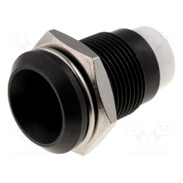 1 pcs x SIGNAL-CONSTRUCT - SMD1 129 - LED holder, 8mm, metal, concave, with plastic plug, black