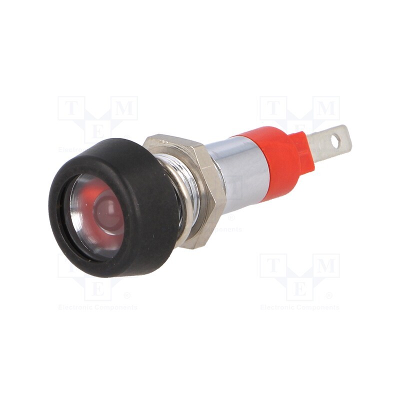 1 pcs x SIGNAL-CONSTRUCT - SMPD08014 - Indicator: LED, flat, red, 24÷28VDC, 24÷28VAC, Ø8.2mm, IP67, brass