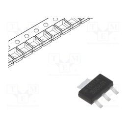 5 pcs x DIODES INCORPORATED - AZ1117H-ADJTRE1 - IC: voltage regulator, LDO,linear,adjustable, 1.25÷15V, 1A, SMD