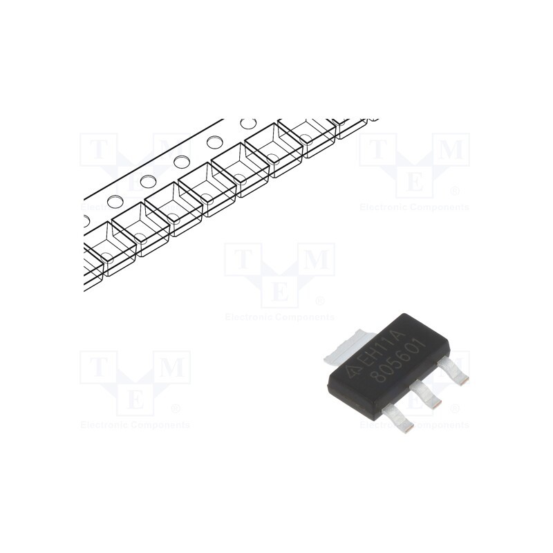 5 pcs x DIODES INCORPORATED - AZ1117H-ADJTRE1 - IC: voltage regulator, LDO,linear,adjustable, 1.25÷15V, 1A, SMD