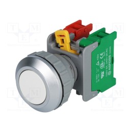 1 pcs x AUSPICIOUS - XB30-1O/C W - Switch: push-button, 30mm, Stabl.pos: 1, NC + NO, white, IP65, XB30