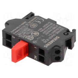 1 pcs x SIEMENS - 3SU1400-2AA10-3CA0 - Contact block, 22mm, -25÷70°C, for back plate, Contacts: NC