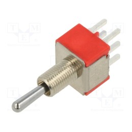 1 pcs x E-SWITCH - 100DP6T1B1M2QE - Switch: toggle, Pos: 3, ON-ON-ON, 2A/250VAC, 5A/28VDC, -30÷85°C