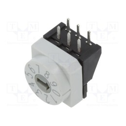 1 pcs x PTR HARTMANN - P65THR102L254 - Encoding switch, DEC/BCD, Pos: 10, THT, Rcont max: 80mΩ, P65