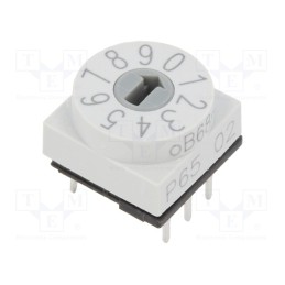 1 pcs x PTR HARTMANN - P65THR102 - Encoding switch, DEC/BCD, Pos: 10, THT, Rcont max: 80mΩ, P65