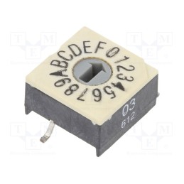 1 pcs x PTR HARTMANN - P60ASMT103 - Encoding switch, HEX/BCD, Pos: 16, SMD, Rcont max: 100mΩ, P60