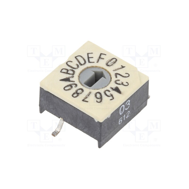 1 pcs x PTR HARTMANN - P60ASMT103 - Encoding switch, HEX/BCD, Pos: 16, SMD, Rcont max: 100mΩ, P60