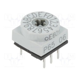 1 pcs x PTR HARTMANN - P65THR706 - Encoding switch, HEX/BCD, Pos: 16, THT, Rcont max: 80mΩ, P65