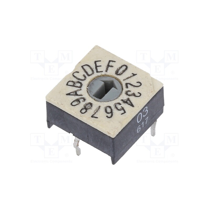 1 pcs x PTR HARTMANN - P60ATHR103V - Encoding switch, HEX/BCD, Pos: 16, THT, Rcont max: 100mΩ, P60