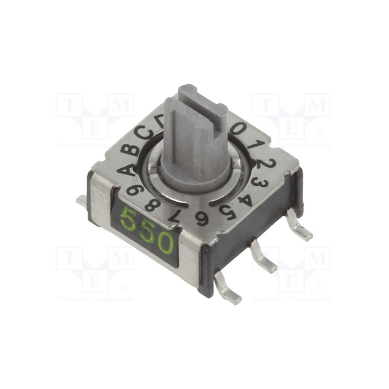 1 pcs x PTR HARTMANN - P36SMT803 - Encoding switch, HEX/BCD, Pos: 16, SMD, Rcont max: 80mΩ, P36