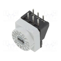 1 pcs x PTR HARTMANN - P65THR106L254 - Encoding switch, HEX/BCD, Pos: 16, THT, Rcont max: 80mΩ, P65