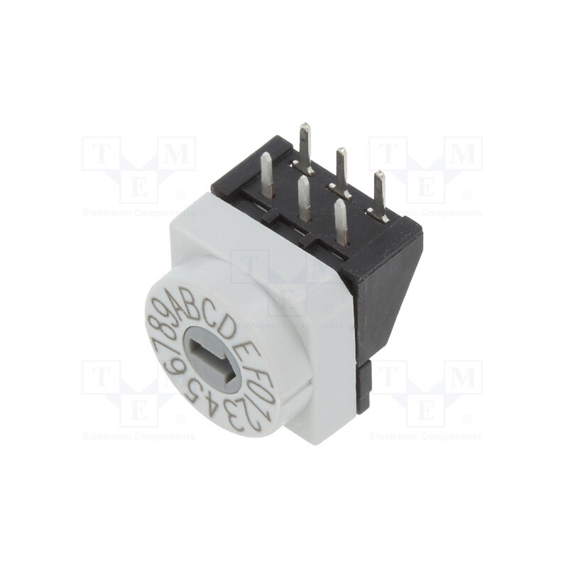 1 pcs x PTR HARTMANN - P65THR106L254 - Encoding switch, HEX/BCD, Pos: 16, THT, Rcont max: 80mΩ, P65
