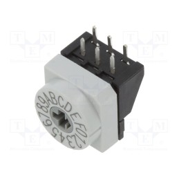 1 pcs x PTR HARTMANN - P65THR703L254 - Encoding switch, HEX/BCD, Pos: 16, THT, Rcont max: 80mΩ, P65