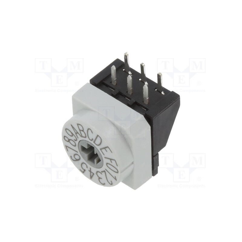 1 pcs x PTR HARTMANN - P65THR703L254 - Encoding switch, HEX/BCD, Pos: 16, THT, Rcont max: 80mΩ, P65