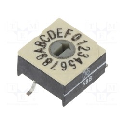 1 pcs x PTR HARTMANN - P60ASMT106 - Encoding switch, HEX/BCD, Pos: 16, SMD, Rcont max: 100mΩ, P60