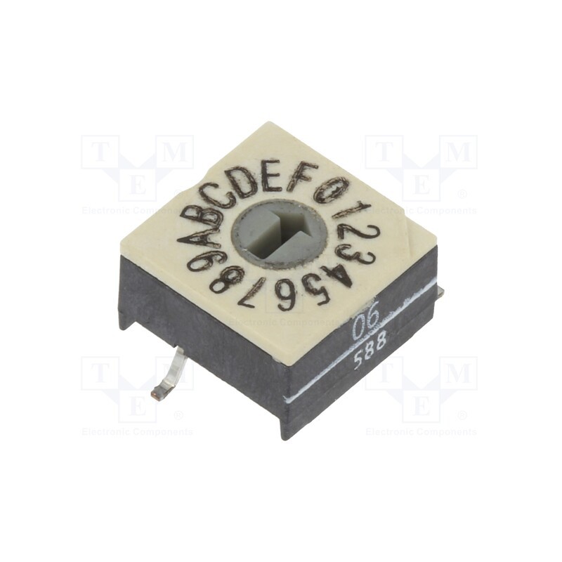 1 pcs x PTR HARTMANN - P60ASMT106 - Encoding switch, HEX/BCD, Pos: 16, SMD, Rcont max: 100mΩ, P60