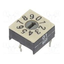 1 pcs x PTR HARTMANN - P60ATHR101V - Encoding switch, DEC/BCD, Pos: 10, THT, Rcont max: 100mΩ, P60