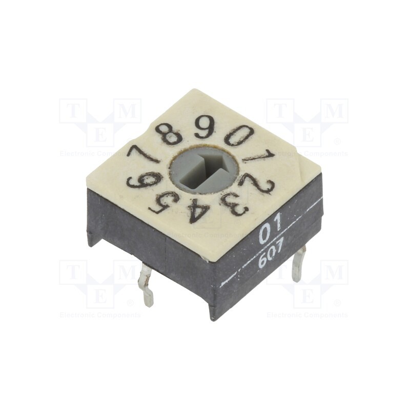 1 pcs x PTR HARTMANN - P60ATHR101V - Encoding switch, DEC/BCD, Pos: 10, THT, Rcont max: 100mΩ, P60