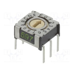 1 pcs x PTR HARTMANN - P36THR106 - Encoding switch, HEX/BCD, Pos: 16, THT, Rcont max: 80mΩ, P36