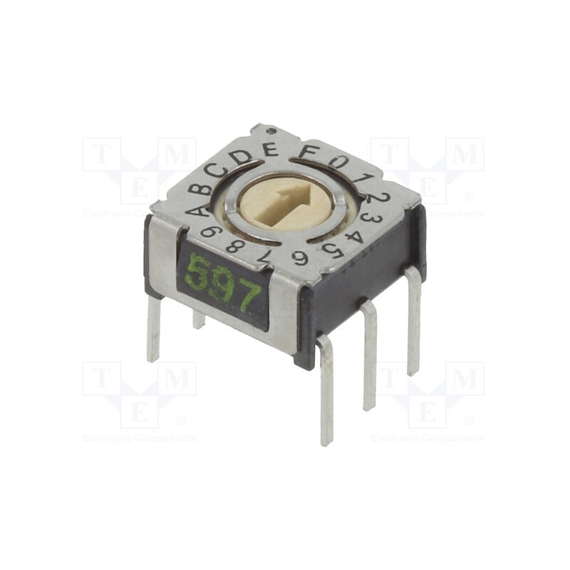 1 pcs x PTR HARTMANN - P36THR106 - Encoding switch, HEX/BCD, Pos: 16, THT, Rcont max: 80mΩ, P36