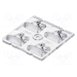 1 pcs x LEDIL - C13300_STRADA-2X2-T2 - LED lens, square, transparent, H: 7.7mm, Body dim: 50x50mm
