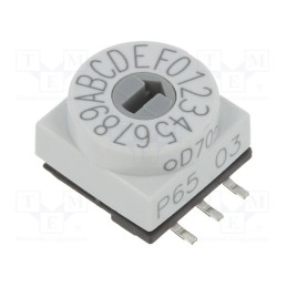 1 pcs x PTR HARTMANN - P65SMT103 - Encoding switch, HEX/BCD, Pos: 16, SMD, Rcont max: 80mΩ, P65